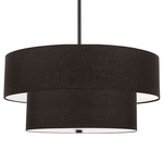 Everly Convertible Tiered Pendant - Matte Black / Black