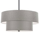 Everly Convertible Tiered Pendant - Matte Black / Grey