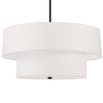 Everly Convertible Tiered Pendant - Matte Black / White