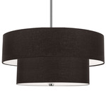 Everly Convertible Tiered Pendant - Polished Chrome / Black