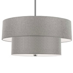 Everly Convertible Tiered Pendant - Polished Chrome / Grey