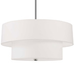 Everly Convertible Tiered Pendant - Polished Chrome / White