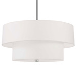 Everly Convertible Tiered Pendant - Satin Chrome / White