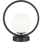 Adrienna Table Lamp - Matte Black / Opal White