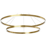 Circulo Tiered Pendant - Aged Brass / White