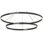 Circulo Tiered Pendant - Matte Black / White