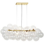 Comet Linear Chandelier - Aged Brass / Clear