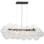 Comet Linear Chandelier - Matte Black / Clear