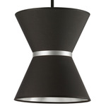 Caterine Hourglass Pendant - Matte Black / Black / Silver