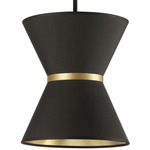 Caterine Hourglass Pendant - Matte Black / Black / Gold