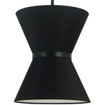 Caterine Hourglass Pendant - Matte Black / Black / White