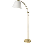Felix Arc Floor Lamp - Aged Brass / White