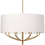 Eleanor Round Chandelier - Aged Brass / White