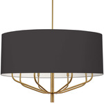 Eleanor Round Chandelier - Aged Brass / Black