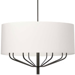 Eleanor Round Chandelier - Matte Black / White