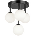 Megallan Ceiling Light - Matte Black / Opal