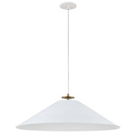 Prudence Pendant - White / Aged Brass / White