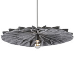 Plegado Round Pendant - Matte Black / Grey