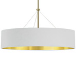 Pallavi Round Pendant - Aged Brass / White / Gold