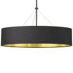 Pallavi Round Pendant - Matte Black / Black / Gold