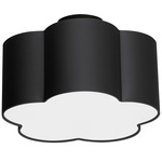 Phlox Semi Flush Ceiling Light - Matte Black / Black