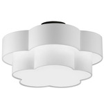 Phlox Semi Flush Ceiling Light - Matte Black / White