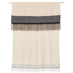 Aymara Stripes Fringe Blanket - Cream