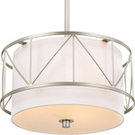 Birkleigh Convertible Pendant - Satin Nickel / White