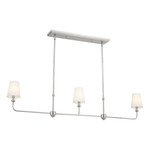 Pallas Linear Chandelier - Polished Nickel / White Linen