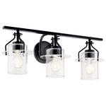 Everett Bathroom Vanity Light - Black / Clear