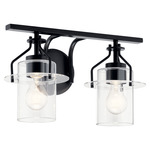 Everett Bathroom Vanity Light - Black / Clear