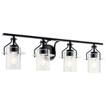 Everett Bathroom Vanity Light - Black / Clear