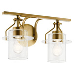 Everett Bathroom Vanity Light - Brushed Brass / Clear