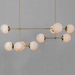 Armstrong Linear Chandelier - Lacquered Burnished Brass / Marble Matte