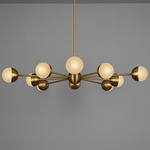 Molecule Spark Round Chandelier - Lacquered Burnished Brass / Sand Blasted