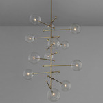 RD15 Foyer Chandelier - Lacquered Burnished Brass / Transparent