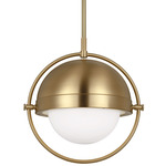 Bacall Pendant - Burnished Brass / Milk White