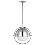 Bacall Pendant - Polished Nickel / Milk White