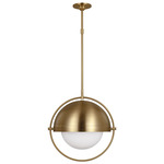 Bacall Pendant - Burnished Brass / Milk White