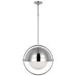 Bacall Pendant - Polished Nickel / Milk White