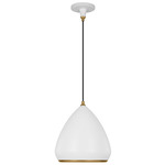 Clasica Pendant - Burnished Brass / Matte White