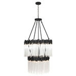 Matrix Tiered Chandelier - Matte Black / Clear