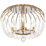 Voliere Ceiling Flush Light - Havana Gold / Crystal