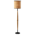 Cayman Floor Lamp - Black / Natural Wood / Black/ Natural