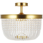 Summerhill Ceiling Light - Burnished Brass / Clear
