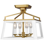 Carlow Ceiling Light - Brushed Brass / Matte White