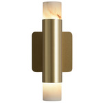 Roma Wall Sconce - Satin Brass / Honed Alabaster