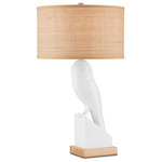 Snowy Owl Table Lamp - White / Natural