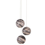 Palatino Multi Light Pendant - Silver / Blue Marbeled