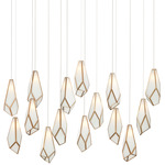 Glace Linear Multi Light Pendant - Silver / White